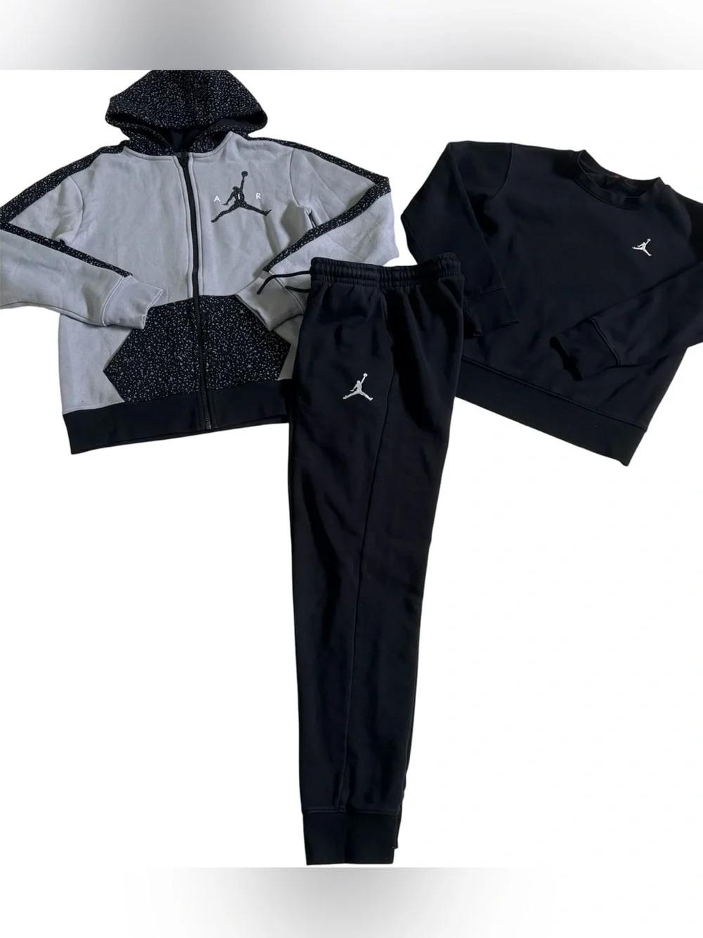 🔥 NIKE AIR JORDAN BOYS SIZE LARGE TOPS, HOODIES & JOGGERS CLOTHING BUNDLE!